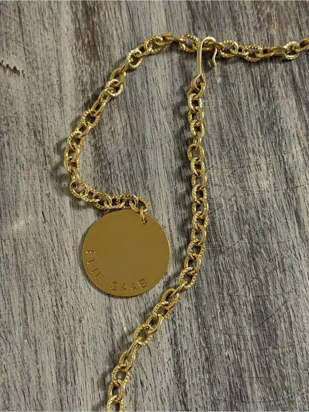 Elie Saab Belt or Necklace Gold and Champagne Crystal Cluster
